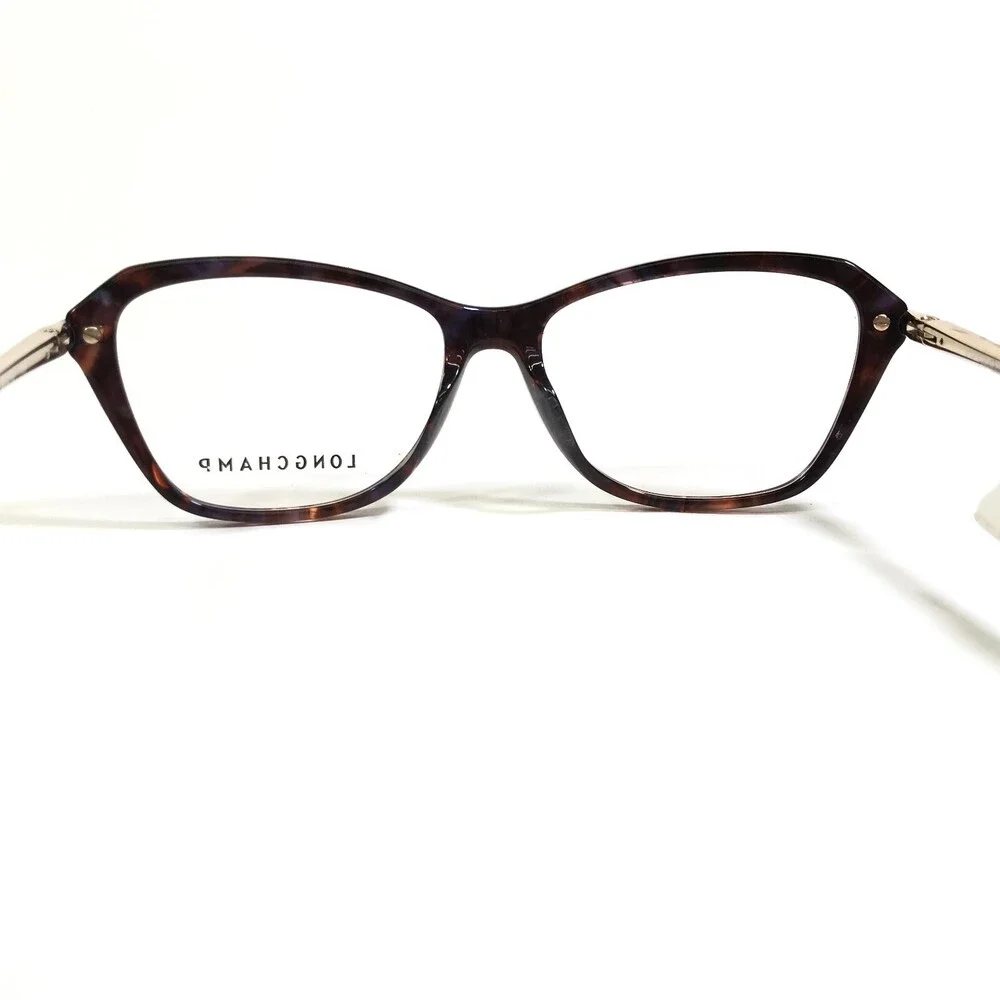 Longchamp Eyeglasses Frames LO2617 252 Tortoise Blue Gold Cat Eye 53-15-135